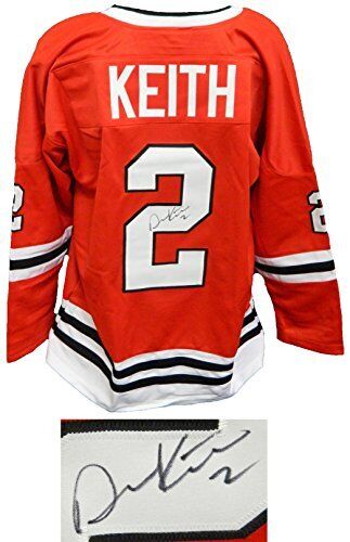 Duncan Keith (BLACKHAWKS) Signed Red Custom Hockey Jersey -(SCHWARTZ SPORTS COA)