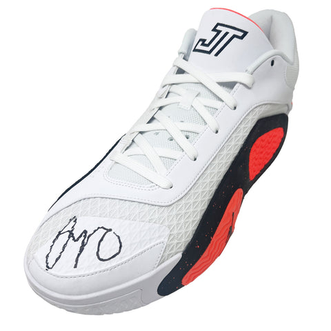 Jayson Tatum Signed Nike Jordan 2 Red Cement Sneaker Left Shoe FANATICS