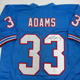 Autographed/Signed Jamal Adams Tennessee Retro Blue Football Jersey JSA COA