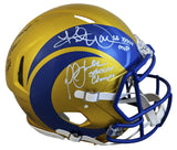 Rams (3) Warner, Faulk & Vermeil Signed Flash F/S Speed Proline Helmet BAS Wit