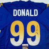 Autographed/Signed Aaron Donald Los Angeles LA Royal Blue Jersey JSA COA