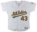 Athletics Dennis Eckersley Signed White Russell Athletic Jersey BAS #X71279