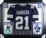 DEION SANDERS (Cowboys blue SKYLINE) Signed Autographed Framed Jersey Beckett