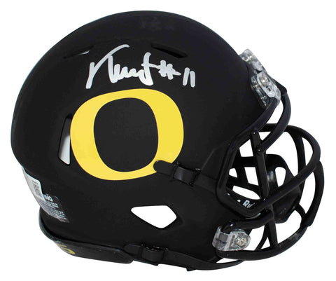 TROY FRANKLIN AUTOGRAPHED SIGNED OREGON DUCKS BLACK SPEED MINI HELMET BECKETT