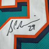 Framed Autographed/Signed Sam Madison 35x39 Miami Teal Football Jersey JSA COA