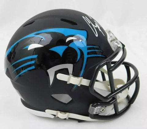 CHRISTIAN McCAFFREY SIGNED CAROLINA PANTHERS AMP SPEED MINI HELMET BECKETT