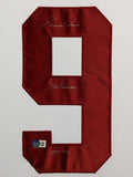 SUEDE FRAMED DETROIT RED WINGS GORDIE HOWE AUTOGRAPHED INSCRIBED JERSEY BECKETT