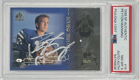 Peyton Manning Signed 1998 UD SP 0486/2000 Trading Card PSA 38932