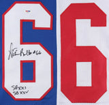 William Roberts Signed New York Giants Split Jersey Inscribed "SB XXI" &"SB XXV"