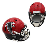 Michael Vick Signed Atlanta Falcons Custom Speed Full Size Red to Black Helmet