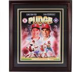 Carlton Fisk and Ivan Rodriguez Autographed/Signed Framed 16x20 Pudge MLB Photo