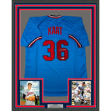 Framed Autographed/Signed Jim Kaat 33x42 Minnesota Light Blue Jersey BAS COA