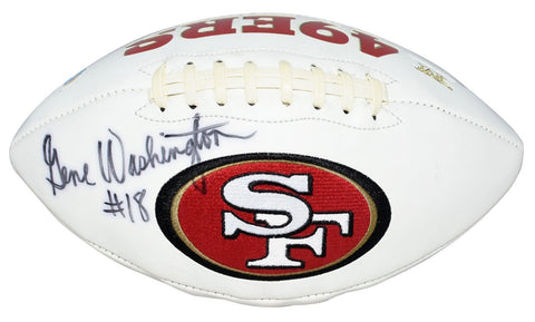 GENE WASHINGTON AUTOGRAPHED SAN FRANCISCO 49ERS WHITE LOGO FOOTBALL COA