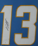 KEENAN ALLEN (Chargers light blue TOWE) Signed Autographed Framed Jersey w/ JSA