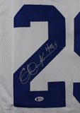 Eric Dickerson Autographed/Signed Pro Style White TB Jersey Beckett 21897