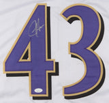 Justice Hill Signed Baltimore Ravens White Jersey (JSA COA) 2019 Draft Pick R.B