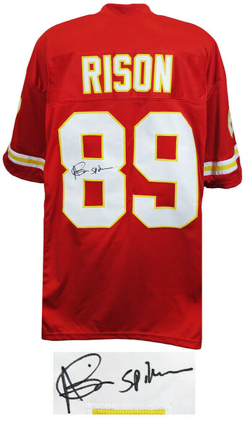 Andre Rison (KC CHIEFS) Signed Red Custom Jersey w/Spiderman (SCHWARTZ COA)