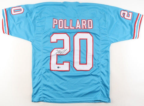 Tony Pollard Signed Tennessee Titans / Houston Oilers Throwback Jersey (Beckett)