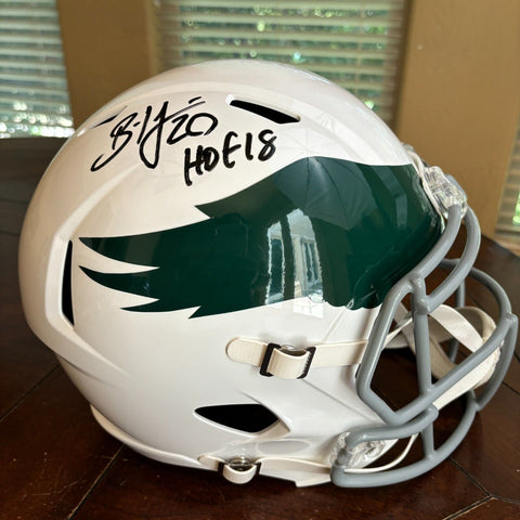 BRIAN DAWKINS AUTOGRAPHED SIGNED PHILADELPHIA EAGLES FS REPLICA HELMET HOF BAS