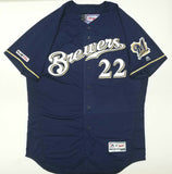 CHRISTIAN YELICH Autographed "18 NL MVP" Authentic Blue Brewers Jersey STEINER