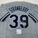 Autographed/Signed Darryl Strawberry New York Grey Baseball Jersey PSA/DNA COA