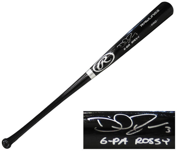 David Ross (CUBS) Signed Rawlings Pro Black Bat w/G-Pa Rossy - SCHWARTZ COA