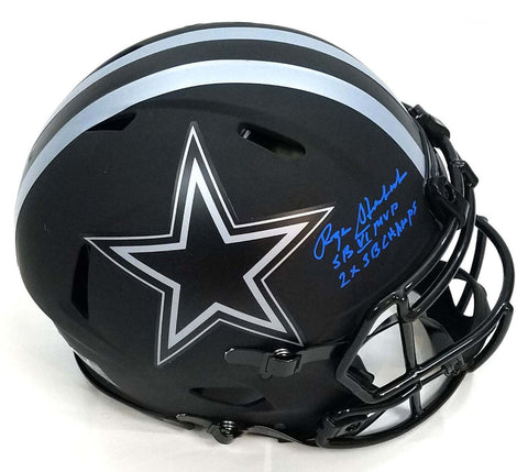 Roger Staubach Signed Dallas Cowboys Authentic Eclipse W/ SB MVP Helmet Beckett