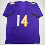 Autographed/Signed Kyle Hamilton Baltimore Purple Football Jersey BAS COA