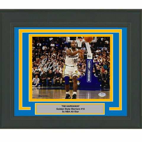 FRAMED Autographed/Signed TIM HARDAWAY Warriors 8x10 Photo PSA/DNA COA Auto #4