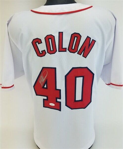 Bartolo Colon Signed Cleveland Indians White Home Jersey (JSA Witness COA)