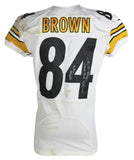 Steelers Antonio Brown Signed 10/27/2013 Game Used Nike White Home Jersey