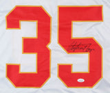 Christian Okoye Signed Kansas City Chiefs White Jersey (JSA COA) Running Back