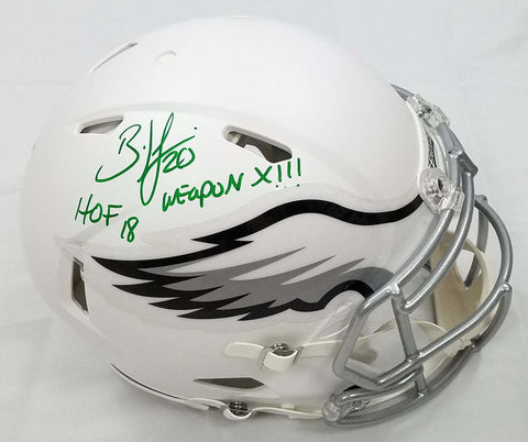 Brian Dawkins Signed Eagles Flat White Speed Authentic Helmet W/ INSC'S JSA