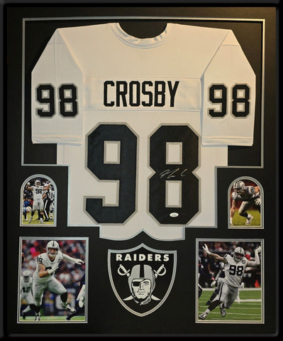FRAMED LAS VEGAS RAIDERS MAXX CROSBY AUTOGRAPHED SIGNED JERSEY JSA COA