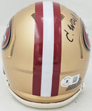 CHARVARIUS WARD AUTOGRAPHED 49ERS GOLD SPEED MINI HELMET BECKETT QR 221167