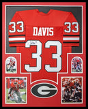 FRAMED GEORGIA BULLDOGS TERRELL DAVIS AUTOGRAPHED JERSEY JSA