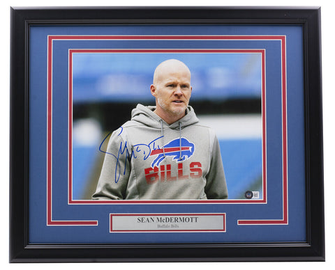 Sean McDermott Signed Framed 11x14 Buffalo Bills Photo BAS