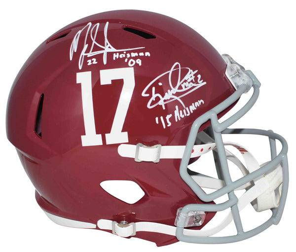 DERRICK HENRY & MARK INGRAM SIGNED ALABAMA CRIMSON TIDE SPEED HELMET W/ HEISMAN