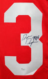 Ron Dayne Autographed Red College Style Jersey w/ HT- JSA W *MR3