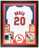 Lou Brock Signed St. Louis Cardinals 35x43 Framed Jersey (JSA) 6xAll Star O.F.