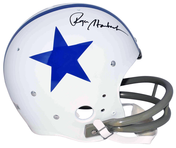 ROGER STAUBACH SIGNED DALLAS COWBOYS FULL SIZE THROWBACK TK HELMET BECKETT