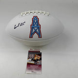 Autographed/Signed Earl Campbell Houston Oilers Full Size Logo Football JSA COA