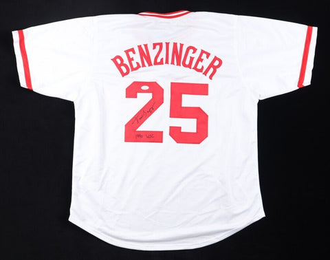 Todd Benzinger Signed Cincinnati Reds Jersey Inscribed "1990 WSC" (JSA QR Code)