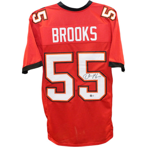 Derrick Brooks Autographed/Signed Pro Style Red XL Jersey Beckett 33193