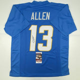 Autographed/Signed KEENAN ALLEN Los Angeles LA 2020 Powder Blue Jersey JSA COA