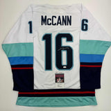 Autographed/Signed Jared McCann Seattle White Hockey Jersey JSA COA