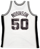 SPURS DAVID ROBINSON AUTOGRAPHED WHITE M&N SWINGMAN JERSEY XL BECKETT 212089