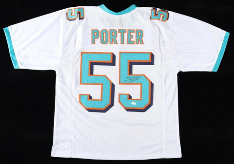 Joey Porter Sr Signed Miami Dolphins White Jersey (JSA) 4xPro Bowl Linebacker