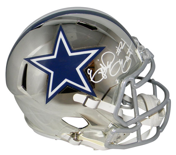 EZEKIEL ELLIOTT SIGNED DALLAS COWBOYS CHROME FULL SIZE SPEED HELMET BECKETT