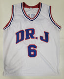 JULIUS ERVING SIGNED PRO STYLE "DR. J" CUSTOM XL JERSEY JSA HOLOGRAM